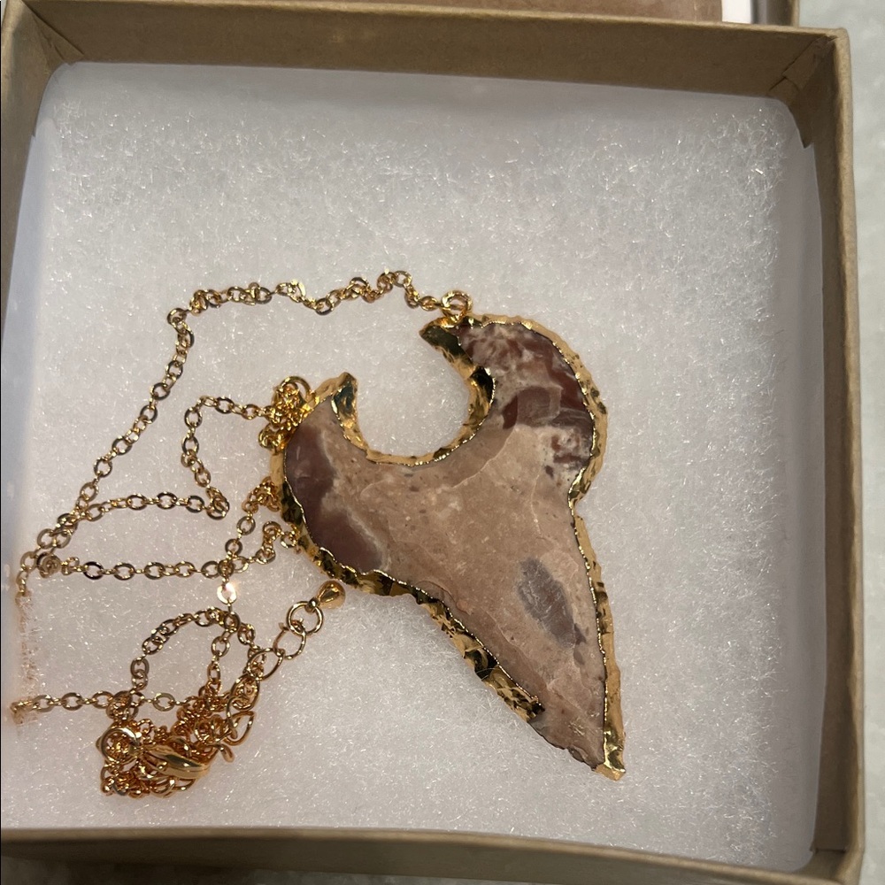 Blue District Jasper Quartz Pointed Necklace - Gemstone collection